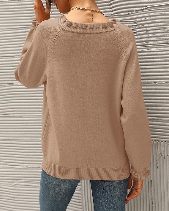 Round-Neck Casual Knit Pullover