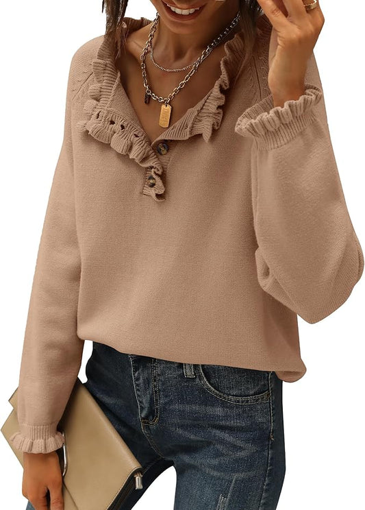 Round-Neck Casual Knit Pullover